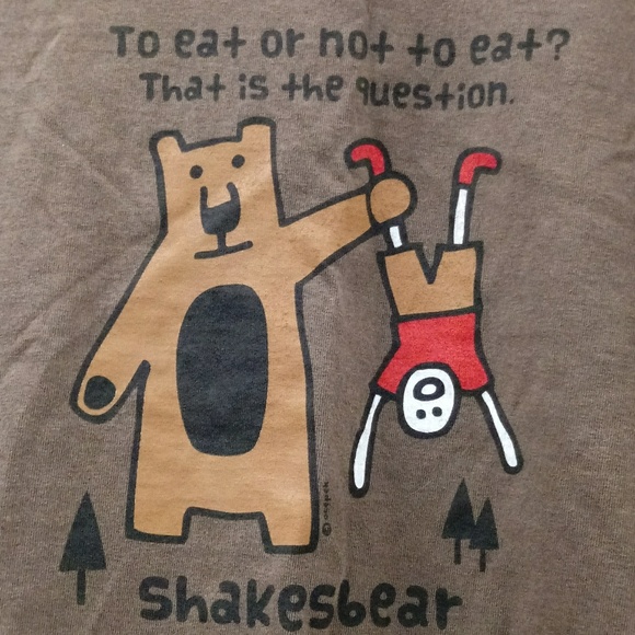 Shakesbear Tee Shirt To Eat Or Not To Eat Medium - Picture 5 of 6